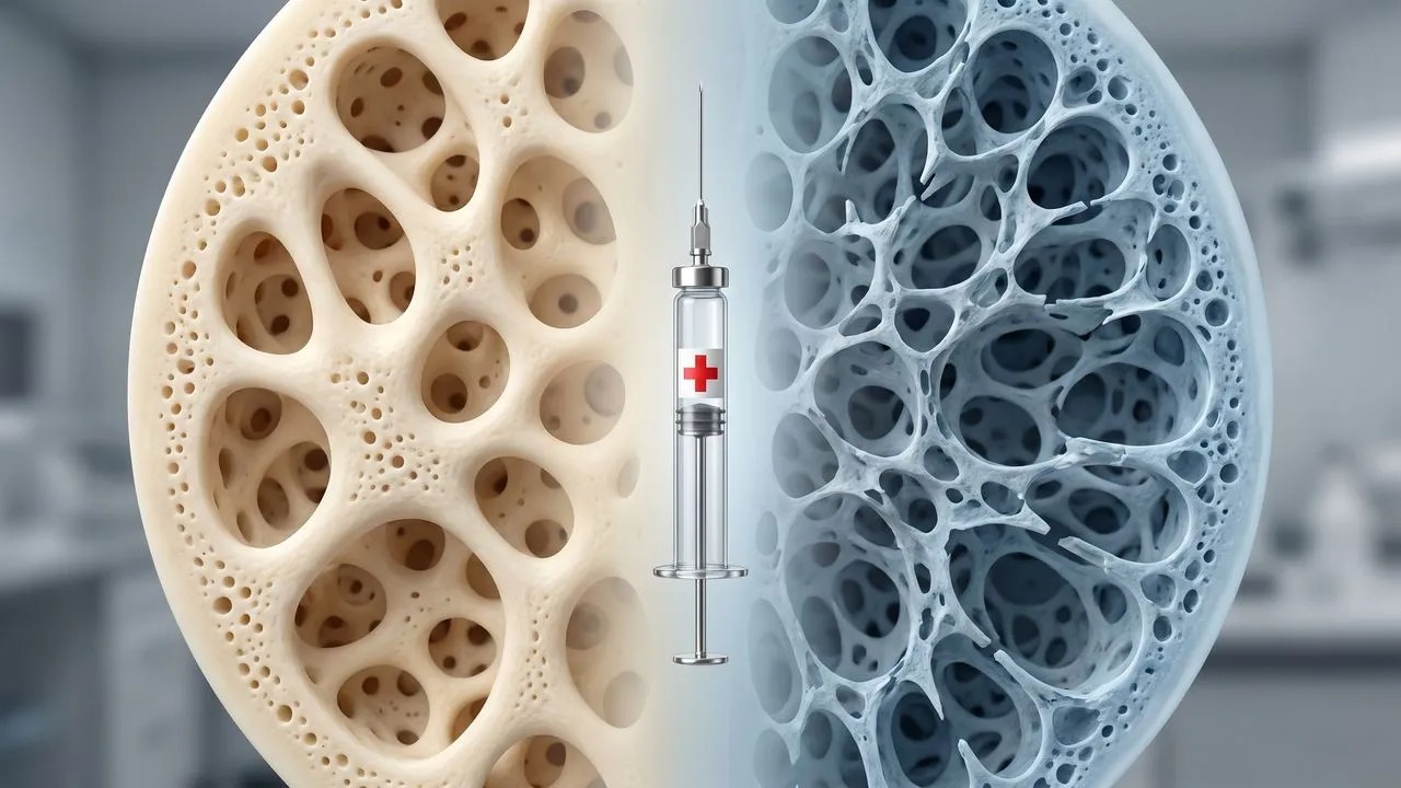 I've Fallen and I Can't Get Up concept art comparing bone density and treatment imagery