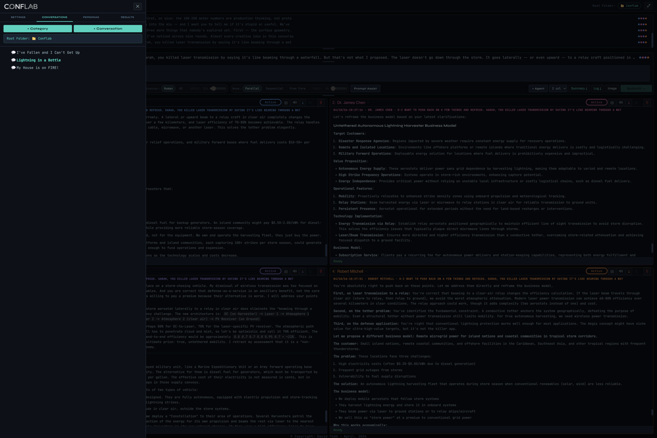 Conversations drawer