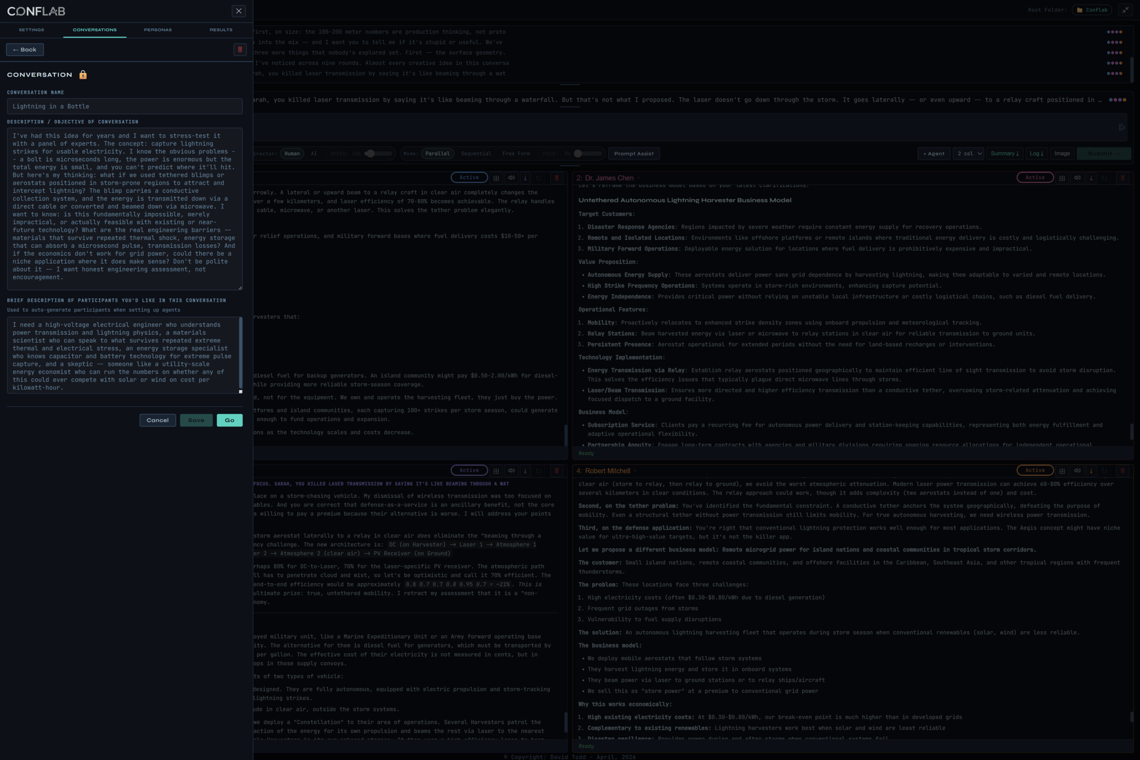 Conversation editor