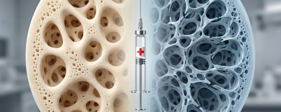 Bone-health concept comparing osteoporosis risk, bone density, and treatment